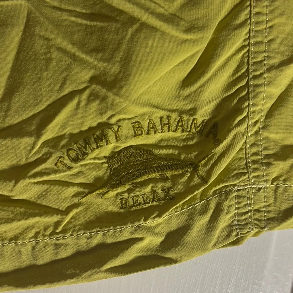 Tommy Bahama Green Swim Trunks Lightweight Elastic Waist - Picture 2 of 5